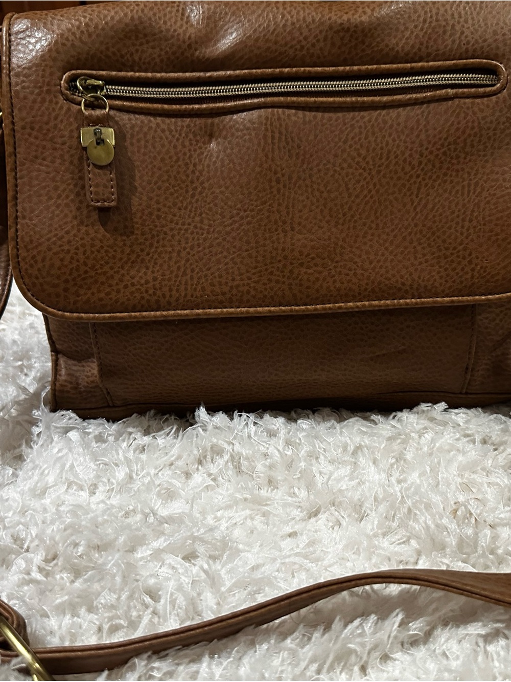 Relic Brown Leather-Look Shoulder Bag